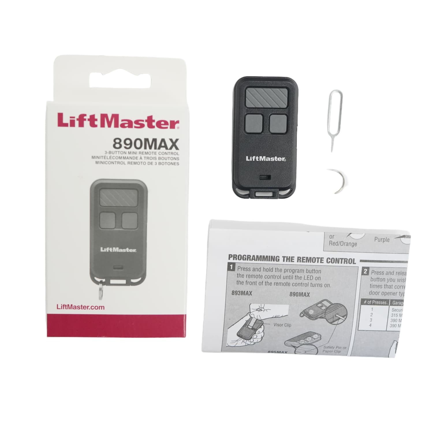 LiftMaster 890MAX 3 Button Garage Door Opener Remote Control, Compatible with Security 2.0